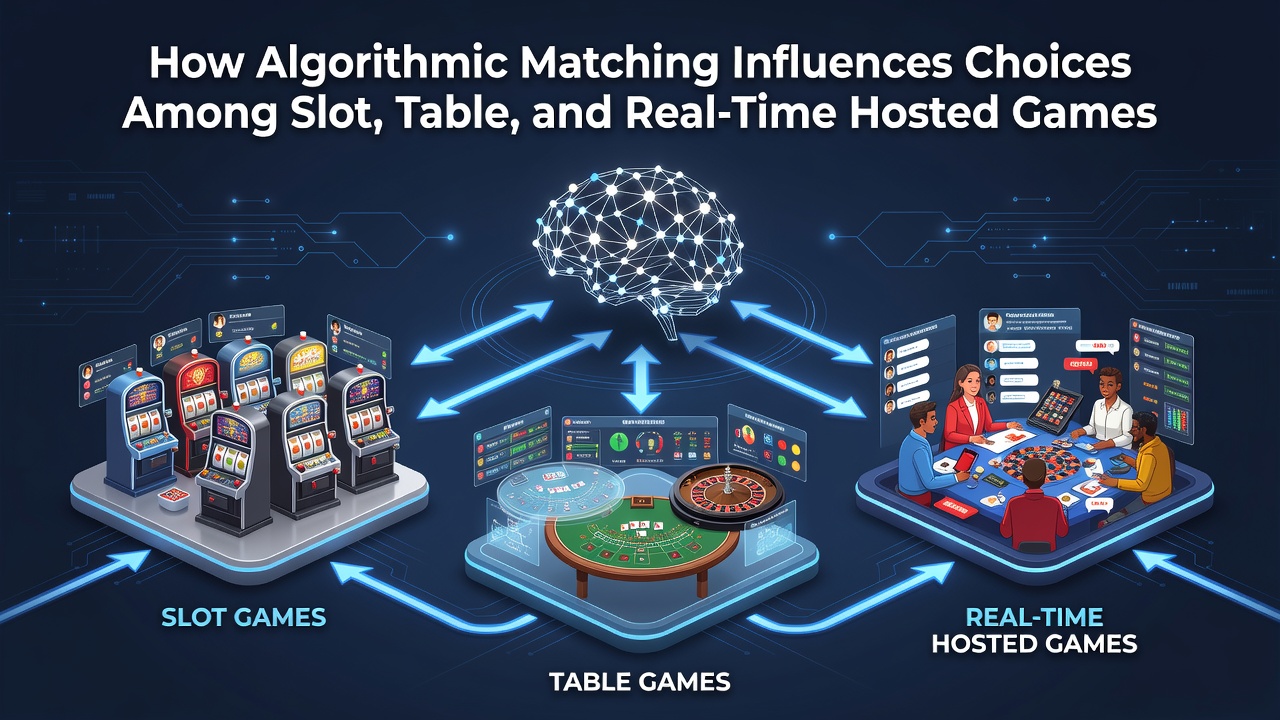 Visual representation of algorithmic systems analyzing player data across slot machines, table games, and live dealer interfaces in online casino platforms